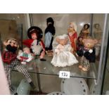 A quantity of Doll's of the world including a Teddy Bear Bride & Groom