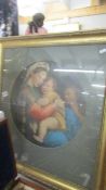 A framed and glazed study of Madonna Dalla Sedia after Raphael 1483 - 1520. COLLECT ONLY.