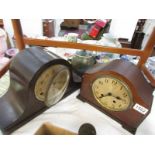 Two old mantel clocks.