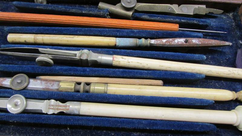 A cased part geometry set with bone handles. - Image 2 of 2