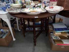 An oak gate leg table. COLLECT ONLY.