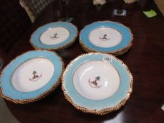 A quantity of Chamberlain Worcester armorial plates (a/f and repaired) COLLECT ONLY.