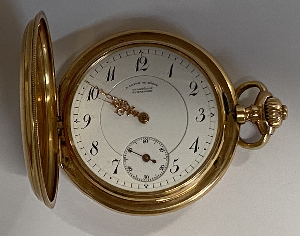 A fine 18ct gold Lange and Sohne Pocket Watch. (114 gms)