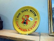 A vintage Gaymers cyder advertising tray diameter 26.5cm