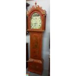 A red lacquered Grandfather clock. COLLECT ONLY.