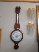 A mahogany banjo barometer, COLLECT ONLY.