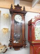 A Victorian mahogany Vienna wall clock. COLLECT ONLY.