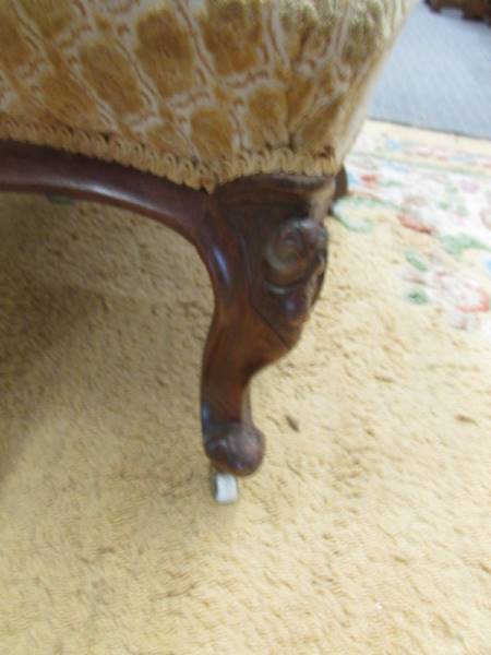 A Victorian mahogany cabriole leg ladies chair. COLLECT ONLY. - Image 3 of 3