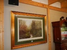 A large gilt framed exhibition print, 151/350, signed, COLLECT ONLY.