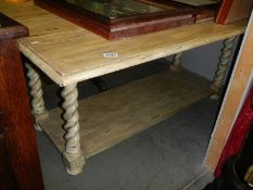 A large superb quality painted pine drop leaf kitchen table with barley twist supports. COLLECT ONLY