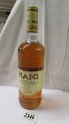 A bottle of Haig fine Scotch whisky.
