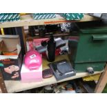 A battery charger, shower sound box, large hot water tank etc., COLLECT ONLY.