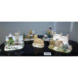 5 Lilliput Lane Christmas models, 4 of which light up (untested)