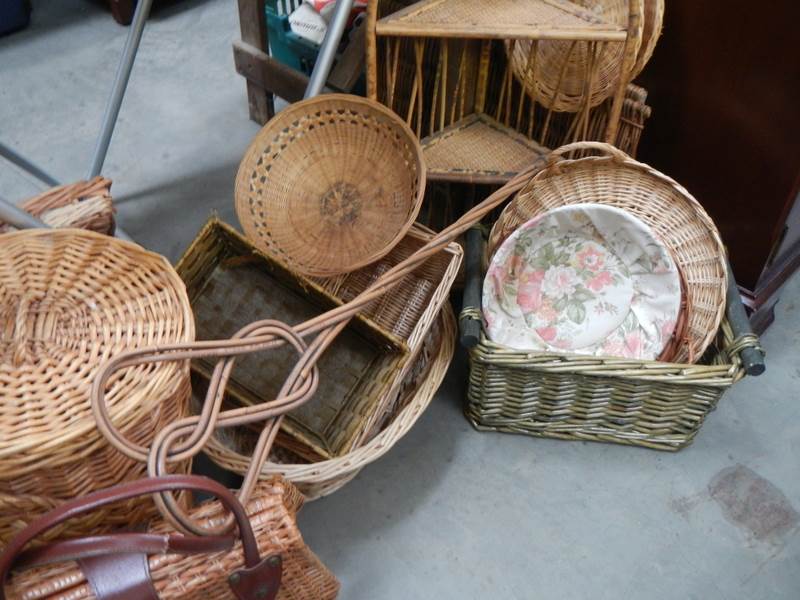 A good lot of wicker baskets, carpet beater, corner unit, COLLECT ONLY. - Image 2 of 3