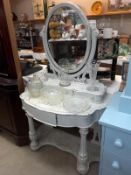 A shabby chic painted Victorian dressing table. 105 cm x 50cm x height 156cm. COLLECT ONLY.