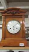 An oak eight day bracket clock,