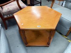 An octagonal teak coffee table 81cm x 81cm x 46cm high COLLECT ONLY