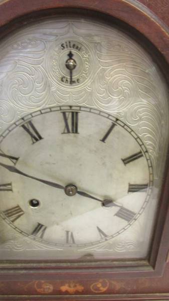 A mahogany inlaid bracket clock. COLLECT ONLY. - Image 2 of 2