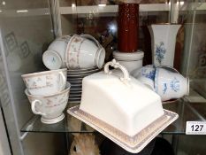 A specially commissioned tea set for the Lincoln Cathedral & others & a wedge cheese dish