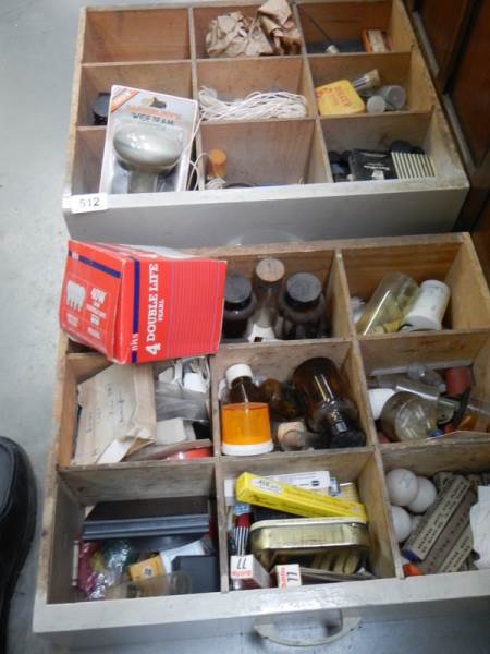 Two boxes of chemist's bottles, light bulbs etc., COLLECT ONLY. - Image 3 of 3