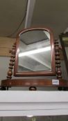 A Victorian mahogany toilet mirror. COLLECT ONLY.