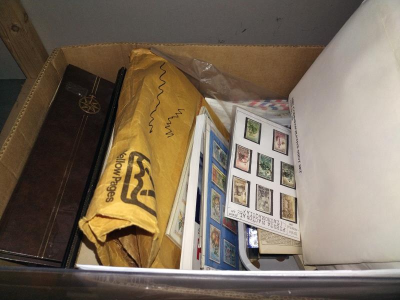 A box of stamp albums, many mint, some GB and quantity of loose stamps - Image 2 of 2