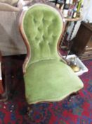 A Victorian mahogany framed ladies chair. COLLECT ONLY.