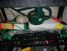 An outside hose washing equipment, a decking painter, a watering can and a hose, COLLECT ONLY.