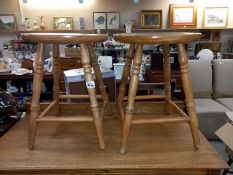 A pair of light wood stools 45cm high COLLECT ONLY