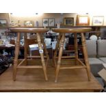 A pair of light wood stools 45cm high COLLECT ONLY