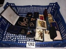 A mixed lot of cufflinks, tie pins & earrings etc..