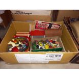 A Lego 313 London bus model form, a box of plastic animals, & Grimsby tin of die cast including