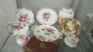 Seven pieces of Royal Crown Derby 'Derby Posies' and one 'Old Avesbury' pattern items.