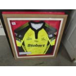 A signed Widnes Vikings rugby league shirt bought at a charity auction by RAF Waddington rugby club,