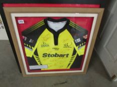 A signed Widnes Vikings rugby league shirt bought at a charity auction by RAF Waddington rugby club,