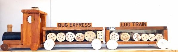 A wooden train bug express garden insect habitat/home total length 107cm