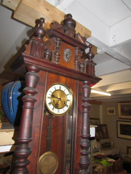 A Victorian mahogany wall clock. COLLECT ONLY. - Image 2 of 2