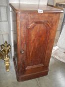 A single door mahogany pot cupboard, a/f. COLLECT ONLY.