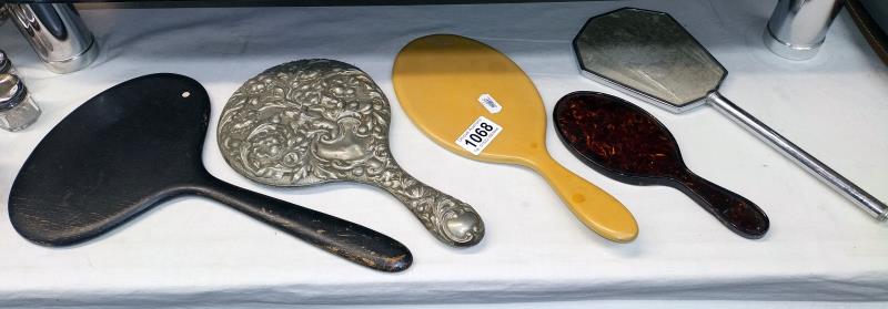 A selection of vintage dressing table hand mirrors
