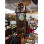 A Victorian mahogany single weight Vienna wall clock, COLLECT ONLY.