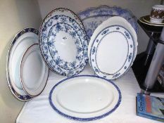 A good lot of old meat platters including Victorian