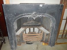 A Georgian style cast iron fire place with aluminium front, 93.5 cm wide x 92 cm high, COLLECT ONLY.