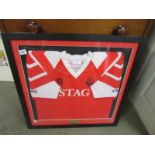 A framed RAF Waddington's first rugby league shirt, COLLECT ONLY.