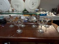 6 vintage Babycham glasses