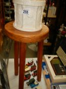An old stool and a jardiniere. COLLECT ONLY.