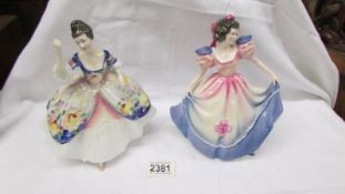 Two Royal Doulton figurines - Christine and Angela.