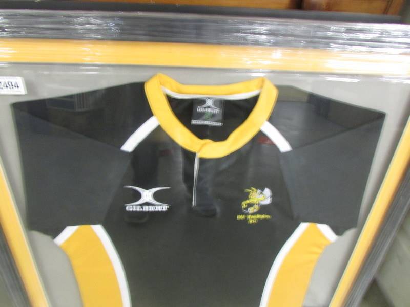 A framed RAF Wadddington RFC shirt presented to Martin Wallhead in recognition of Service - Image 2 of 3