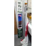 A boxed 20ft aluminium flag pole with flag (collect only)