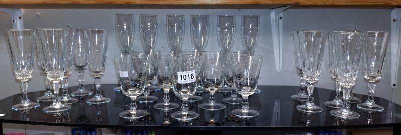 A good lot of drinking glasses and flutes in 3 sets of 6 + a set of 8