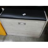 A drop front storage box, 66 x 33 x 50 cm high. COLLECT ONLY.